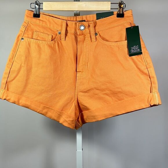 WILD FABLE/TARGET Women’s Denim Highest Rise Mom Shorts Orange Size 6/28 - Picture 3 of 10